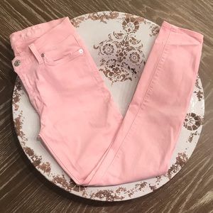 7 For All Mankind Light Pink Ankle Skinny Jean